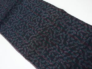 アンティーク　縞に葉模様袋帯（材料）